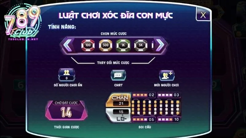 Luật chơi cơ bản và các cửa cược trong xóc đĩa con mực